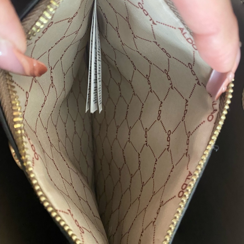 Aldo Brown Satchel Bag with Gold Accents - Picture 4 of 4